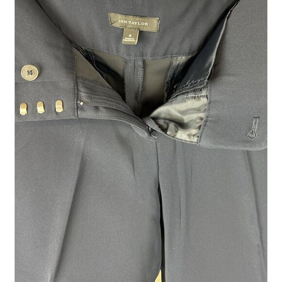 Ann Taylor Cropped Crepe Pant, Navy, Side Stripes Sz: 8, 52-07 - Picture 13 of 15